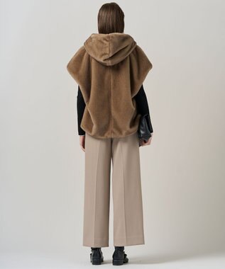 ICB 【洗える】ミンクライクファー フーディジレ コート モカ