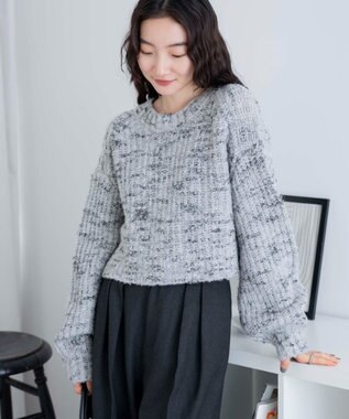 WEGO ミックスブークレ2WAYカーディガン ホワイト