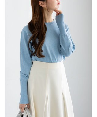 Te chichi プレーンニット(吸湿発熱) サックスブルー