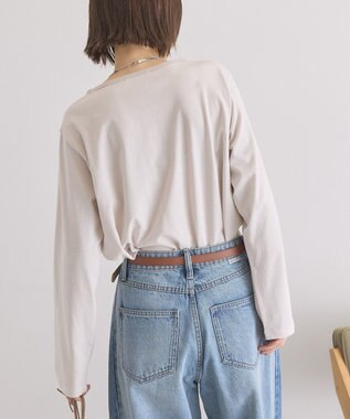 AMERICAN HOLIC シアーカラーボーダープルオーバー Light Gray