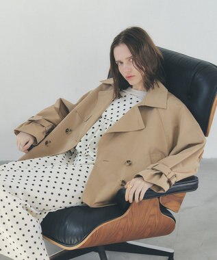 YECCA VECCA レースMIXショートトレンチコート Beige