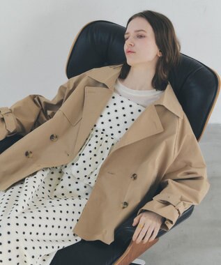 YECCA VECCA レースMIXショートトレンチコート Beige