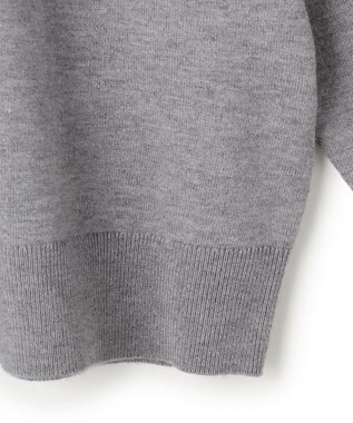 UNFILO フリルトリミング ニット グレー×エクリュ