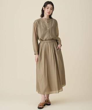 自由区 L エアリーローンプレーン スカート ベージュ