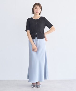 earth music&ecology チェーンリブラメカットソー Black