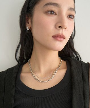 YECCA VECCA 3連チェーンMIXネックレス Gold