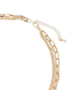 YECCA VECCA 3連チェーンMIXネックレス Gold