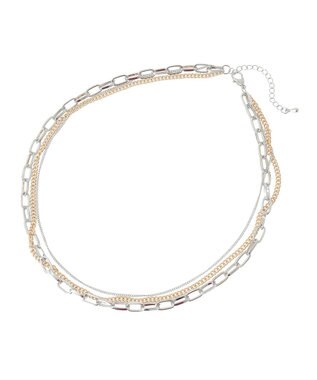 YECCA VECCA 3連チェーンMIXネックレス Gold