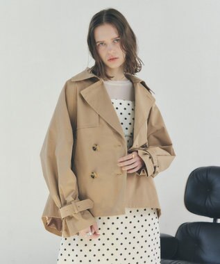 YECCA VECCA レースMIXショートトレンチコート Beige