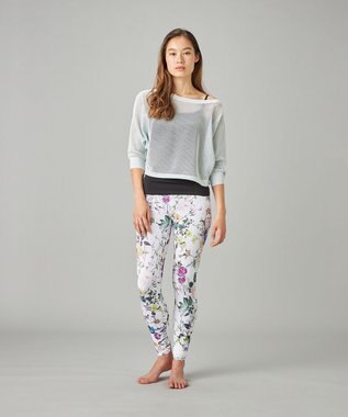 Chacott 【ノーソーイングニット】7分袖メッシュニットTシャツ アクアグリーン