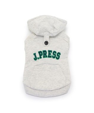 PET PARADISE 犬の服 犬 冬服 パーカー J.PRESS 【小型犬】 カレッジ ロゴ グレー