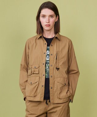 JOSEPH ABBOUD MOUNTAIN 【軽量/ストレッチ/ECO撥水】ライトワッシャーストレッチ アウトドア シャツ ベージュ系