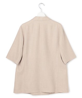 23区 【先行予約】リネンライクグロッシー ハーフスリーブ ダブル ジャケット ベージュ系