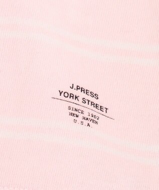 J.PRESS YORK STREET 【UNISEX】ブルドッグワンポイント ボーダー Tシャツ ピンク系1