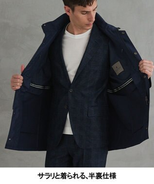 GOTAIRIKU ダウンライナー装着可【仕事で着用可】メランジシャンブレー スプリングブルゾン(26年モデル) ダルブルー系