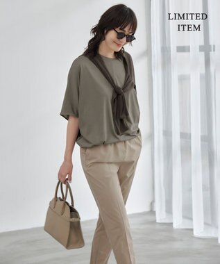 ICB L 【WEB限定・洗える】Ly.COハイゲージ ドルマンスリーブプルオーバー カーキ系