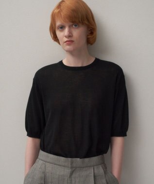 ATON HIGH TWIST COTTON | クルーネックセーター BLACK