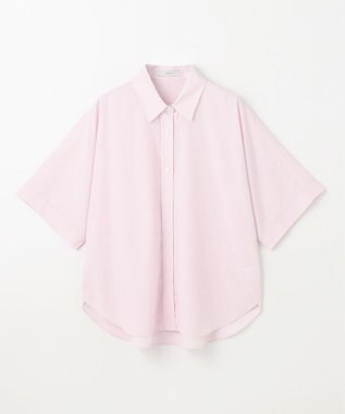 ANY 【接触冷感/UVカット/抗菌防臭/速乾】エニィファンクション半袖シャツブラウス ピンクストライプ