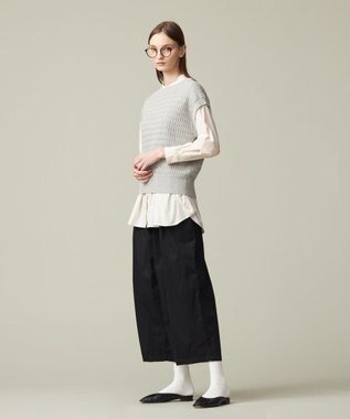 J.PRESS YORK STREET 【WOMEN】コットンタイプライター バンドカラーブラウス アイボリー系