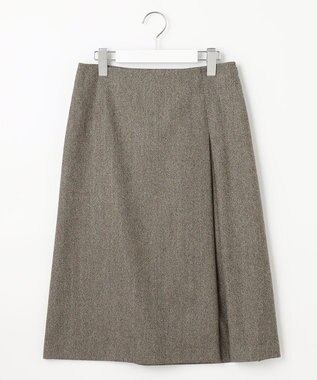 J.PRESS LADIES 【セットアップ対応】ウールストレッチツイード スカート ダークブラウン系