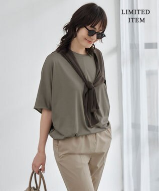 ICB L 【WEB限定・洗える】Ly.COハイゲージ ドルマンスリーブプルオーバー カーキ系