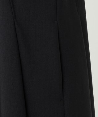 23区 L 【R(アール)】ウールダブルクロス イレギュラータック フレアワンピース ブラック系