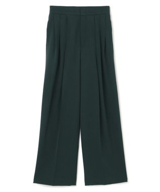 BEIGE， 【洗える】STEVIA / ウール混タックワイドパンツ Green