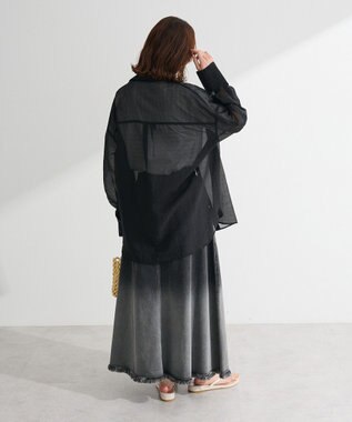 Green Parks 　・ＥＬＥＮＣＡＲＥ　ＤＵＥ　ラメシアー長袖シャツ Charcoal Gray