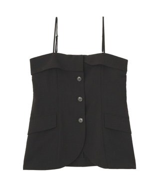 earth music&ecology 【セットアップ対応】フラップボタンビスチェ Black