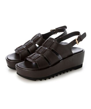 MODE ET JACOMO <MODE ET JACOMO>厚底グルカデザインウエッジサンダル ダークブラウン