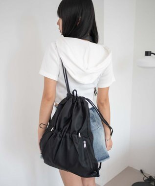 WEGO ドロストデザインナップサック ブラックその他