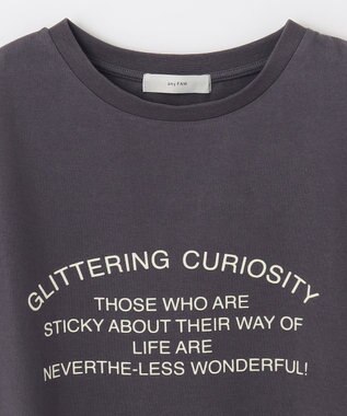 ANY L フロッキーロゴフレンチスリーブTシャツ チャコール