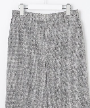 自由区 L 【17号サイズまで展開・カタログ掲載】ライトミックスツィードワイド パンツ グレー