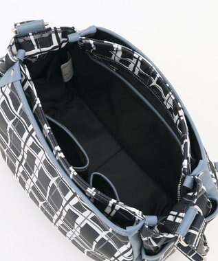 Y'SACCS ドローイングチェックショルダーバッグ ネイビー