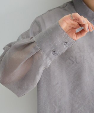 Green Parks 　・ＥＬＥＮＣＡＲＥ　ＤＵＥ　ラメシアー長袖シャツ Charcoal Gray