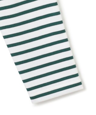 23区 【洗える】Armor-lux スムース ボーダー カットソー オフ×グリーンボーダー