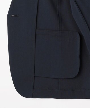 J.PRESS LADIES 【セットアップ対応】ファンマートロストレッチ ノーカラー ジャケット ネイビー系