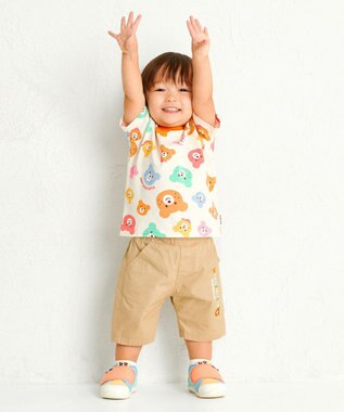 MIKI HOUSE HOT BISCUITS 【80-120cm】カラフルビーンズ 総柄半袖Tシャツ マルチカラー