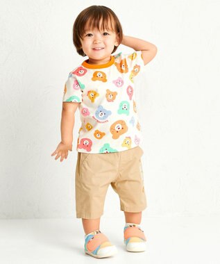 MIKI HOUSE HOT BISCUITS 【80-120cm】カラフルビーンズ 総柄半袖Tシャツ マルチカラー