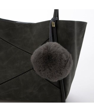 UNBILLION カシュカシュ cachecache / 通しハンドルパッチワークトート ダークグレー