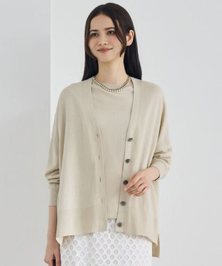 自由区 L ドライシアーファインゲージ カーディガン