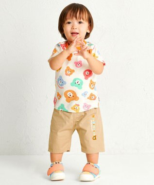 MIKI HOUSE HOT BISCUITS 【80-120cm】カラフルビーンズ 総柄半袖Tシャツ マルチカラー