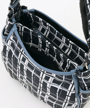 Y'SACCS ドローイングチェックショルダーバッグ ネイビー