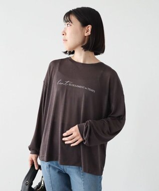 Green Parks シアーロゴ長袖プルオーバー Charcoal Gray