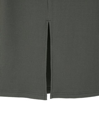 earth music&ecology 【コットン混】カットリブナロースカート Charcoal Gray