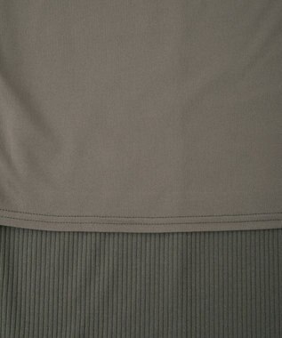 earth music&ecology 【コットン混】カットリブナロースカート Charcoal Gray