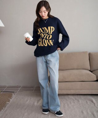 WEGO 【2025年秋冬新作】フラッフィーグラフィックニットBIGプルオーバー 柄7