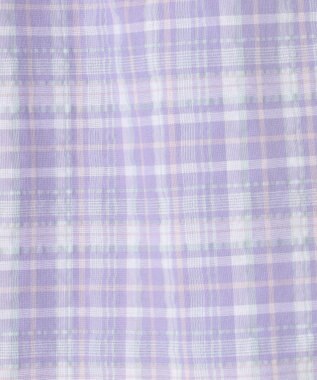 ANY KIDS オフショルダー フリル ブラウス ラベンダー系チェック