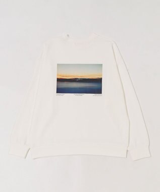 WEGO 【ユニセックス着用ITEM/2点SET/MLサイズ展開】アクセ付きフォトグラフィックプルオーバー ホワイト