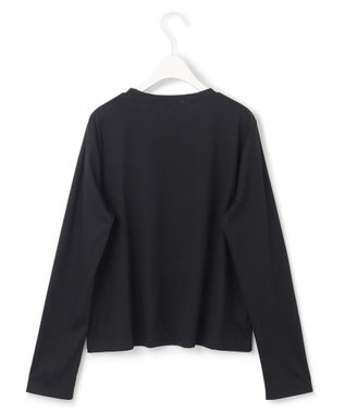 ICB 【洗える】シンプルジャージー クロップドTシャツ ブラック系